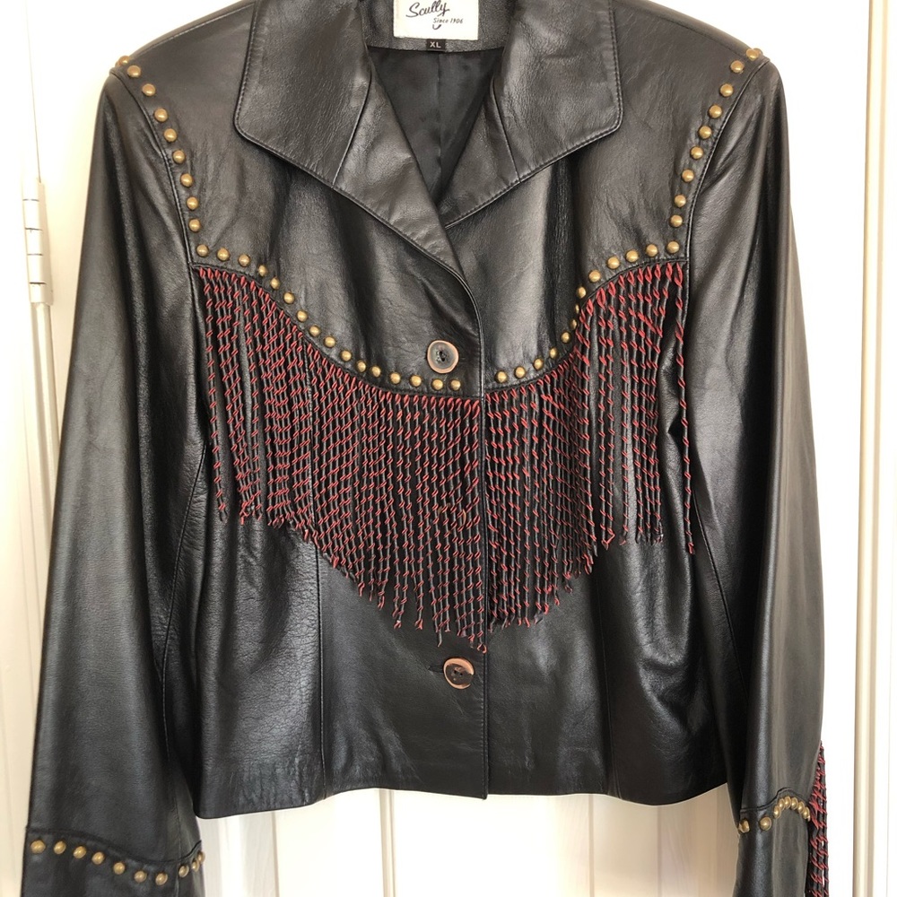 Scully Black leather jacket - this is a super fun piece! Excellent condition!